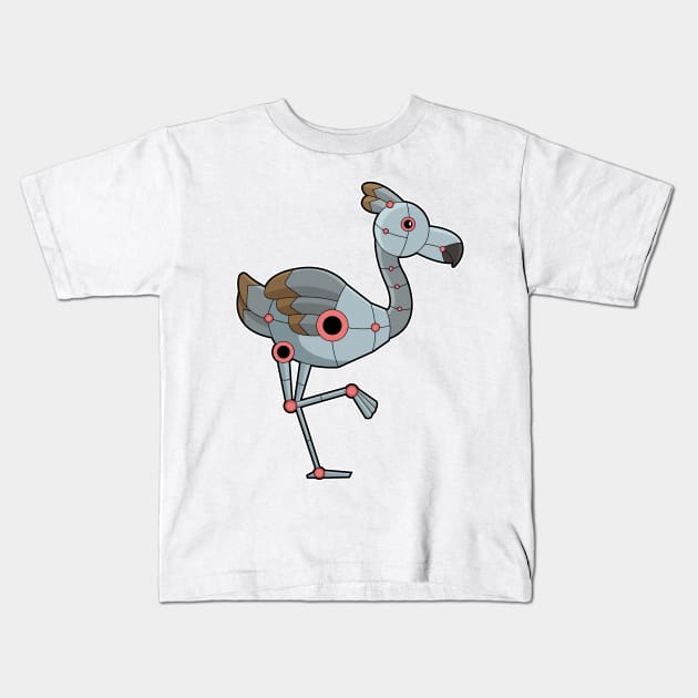 Flamingo as Robot Kids T-Shirt by Markus Schnabel